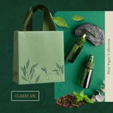  Bộ 5 Túi Giấy Đựng Quà Dây Ruy Băng Xanh Lá - Kích Thước 19.5x24.5x9cm cho Món Quà Organic Q1838 