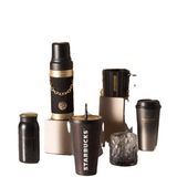  Cốc starbucks coffee treasure series dòng chảy vàng retro mark ống hút giữ nhiệt để bàn 