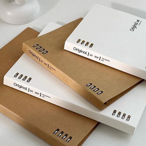  (HÀNG ĐẶT TRƯỚC)2 Sổ Tay Rời Màu Đen Trắng Giấy Kraft Có Thể Tháo Rời Sổ Ghi Chép Học Sinh Đơn Giản 