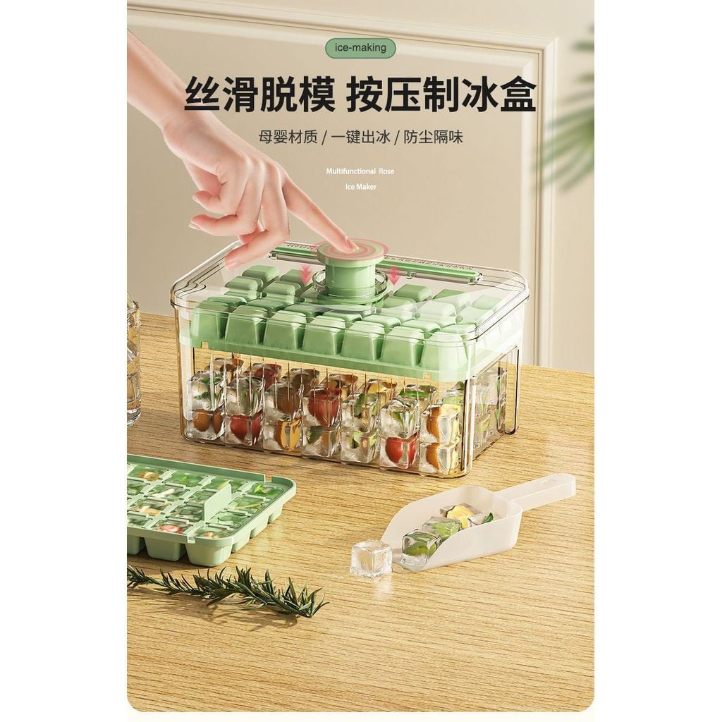  Hộp Đá Viên Silicone Khuôn Lưới Dung Tích Lớn Gia Dụng [GIAO HÀNG 2-10 NGÀY | SỈ TỪ 2 TRIỆU | CÓ THỂ IN LOGO] 