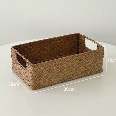  Giỏ Đựng Đồ Dệt Cổ Điển Màu Nâu, Kẻ Sọc - Rổ Đựng Mỹ Phẩm Để Bàn Phòng Khách Gia Dụng, Phụ Kiện Trang Trí Đa Năng [GIAO HÀNG 2-10 NGÀY | SỈ TỪ 2 TRIỆU | CÓ THỂ IN LOGO] 