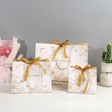  Túi quà tặng họa tiết đá cẩm thạch kèm nơ, túi xách tay cao cấp 