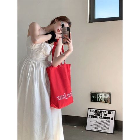  (HÀNG ĐẶT TRƯỚC) Túi Vải Bố Phong Cách Lười Biếng Tươi Mới Cho Nữ Túi Mua Sắm Xách Tay Đi Chơi Thoải 