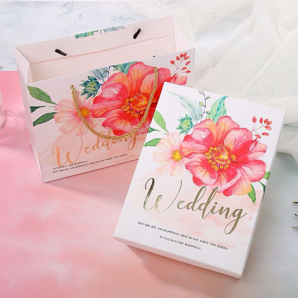  Túi quà giấy hoa hồng bền, thiết kế thanh lịch dành cho phái đẹp, sang trọng Q1546 