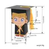  Q962 Hộp bánh ngọt, hộp kẹo , hôp quà tặng cầm tay mũ cử nhân ba chiều 