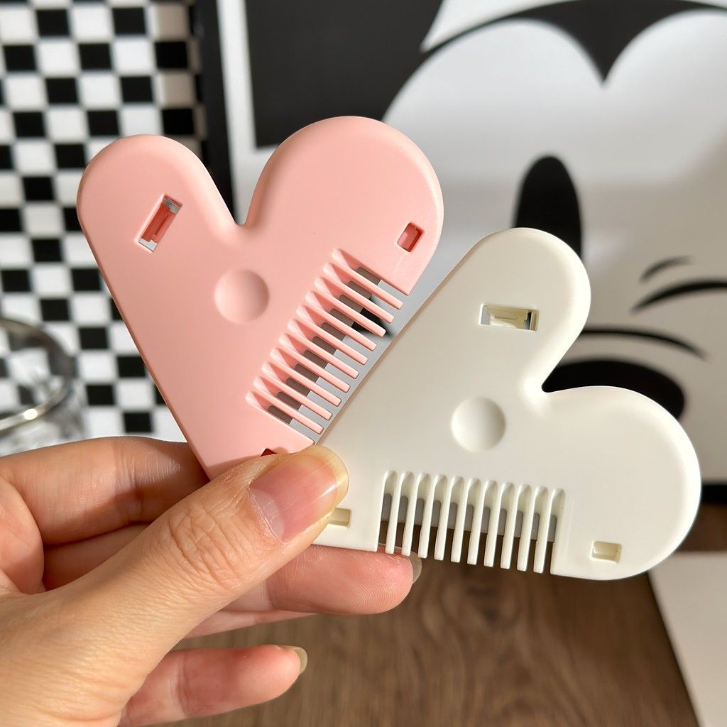  爱心形削发器双面修发刀桃心削发刀心形修剪刘海削发神器修发梳 