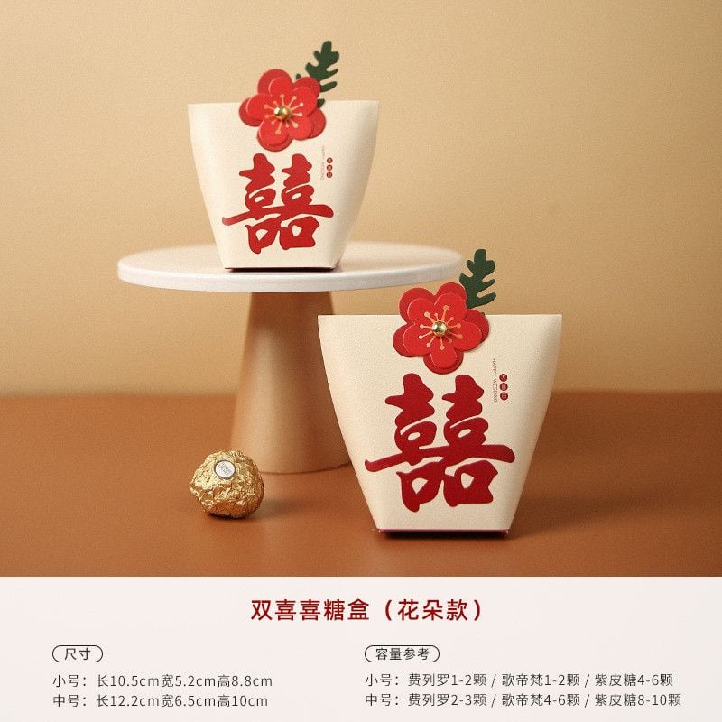  Hộp kẹo cưới sáng tạo mới hộp kẹo quà cưới hộp trống bán buôn 