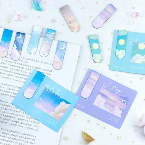  (HÀNG ĐẶT TRƯỚC) set 50 Ngôi Sao Sáng Tạo Dấu Trang Từ Tính Bầu Trời Đầy Sao Tranh Sơn Dầu Dấu Trang Cá Nhân Hóa 