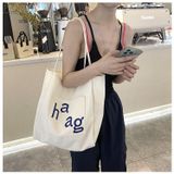  Túi Vải Bố Mùa Xuân Túi Đi Học Học Học Sinh Đeo Một Vai Dung Tích Lớn Phong Cách Lười Phong Cách Hàn Quốc 