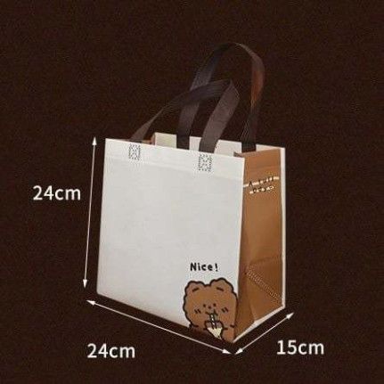  Bộ 10 túi vải không dệt hình chú gấu đáng yêu, tiện lợi cho quà tặng và shopping! 