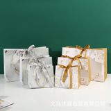  Túi quà tặng họa tiết đá cẩm thạch kèm nơ, túi xách tay cao cấp 