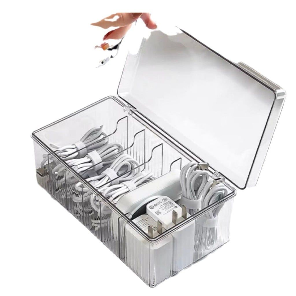  Hộp Đựng Dây Cáp Có Nắp, Sắp Xép Dây Sạc [GIAO HÀNG 2-10 NGÀY | SỈ TỪ 2 TRIỆU | CÓ THỂ IN LOGO] 