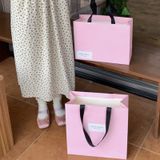  Túi quà tặng màu hồng cao cấp, túi mua sắm shop thời trang trẻ em 