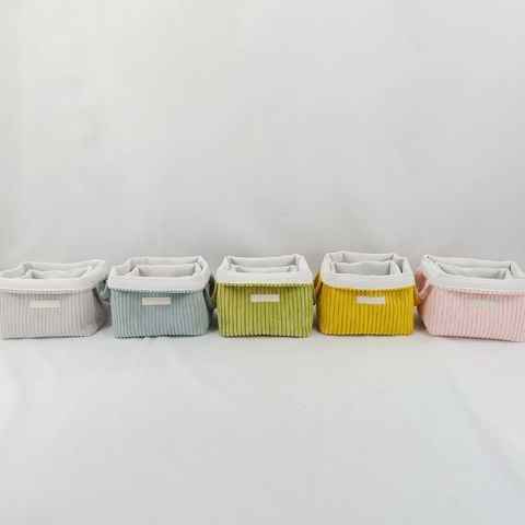  Rổ Lưu Trữ Vải Nhung Màu Trơn Dung Tích Lớn - Túi Xếp Đồ Đa Năng, Phòng Ngủ, Phòng Khách, Xuất Khẩu [GIAO HÀNG 2-10 NGÀY | SỈ TỪ 2 TRIỆU | CÓ THỂ IN LOGO] 