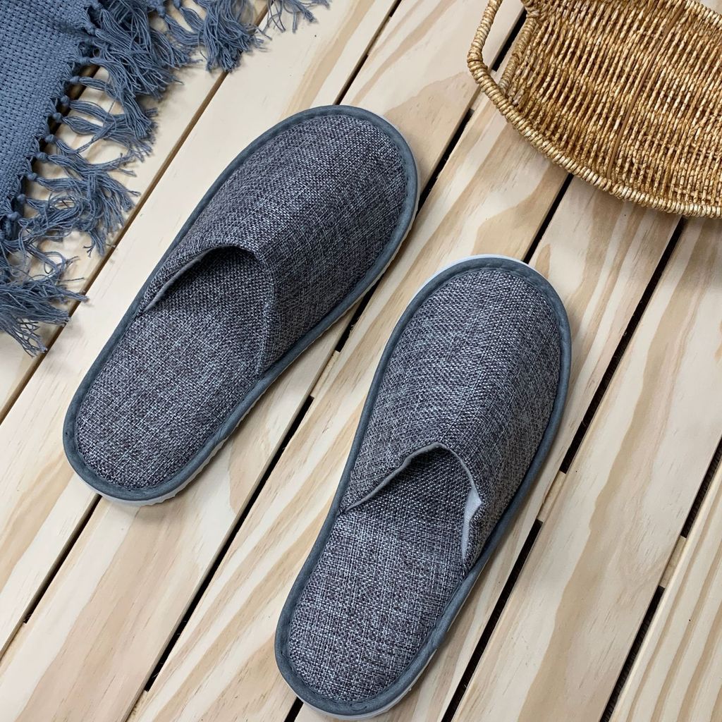  Dép Lê Khách Sạn 5 Sao Bằng Vải Cotton Lanh Dày Dặn Chống Trượt - Dép Đi Trong Nhà Dùng Một Lần, Cao Cấp, In Logo [GIAO HÀNG 2-10 NGÀY | SỈ TỪ 2 TRIỆU | CÓ THỂ IN LOGO] 