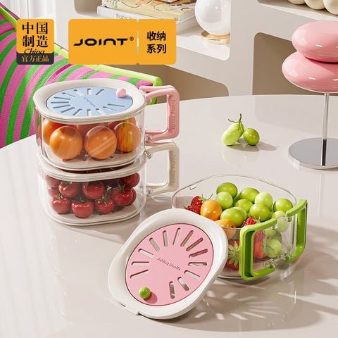  Giỏ Thoát Nước PP Dung Tích Lớn Màu Hồng, Xanh, Nâu - Rổ Đựng Trái Cây Dễ Thương, Bộ Lọc Có Thể Thu Gọn, Gia Dụng [GIAO HÀNG 2-10 NGÀY | SỈ TỪ 2 TRIỆU | CÓ THỂ IN LOGO] 