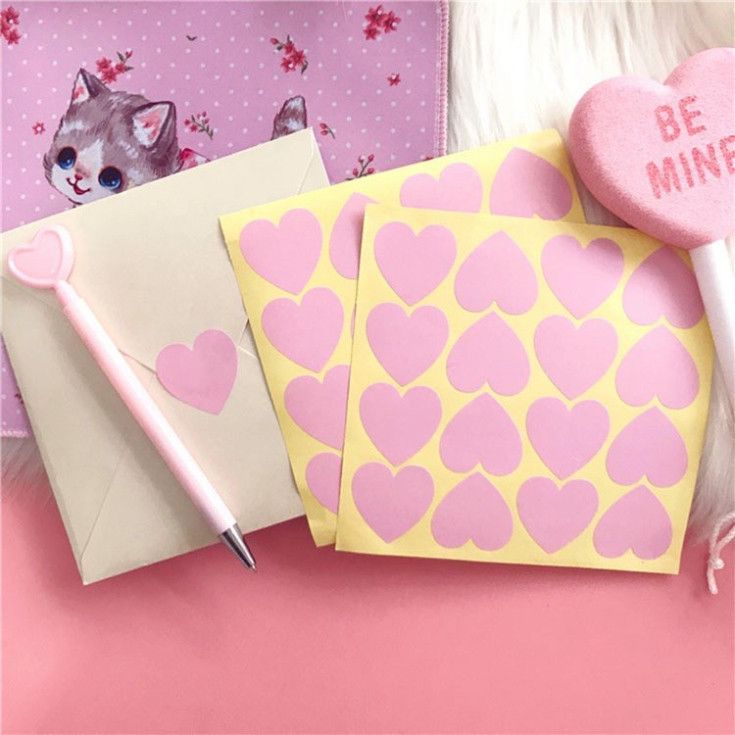  ```Bộ 6 Set 16 Tem Trái Tim Dễ Thương Dùng Cho Bánh Handmade và Quà Tặng, Thiệp, Túi Giấy Q680``` 