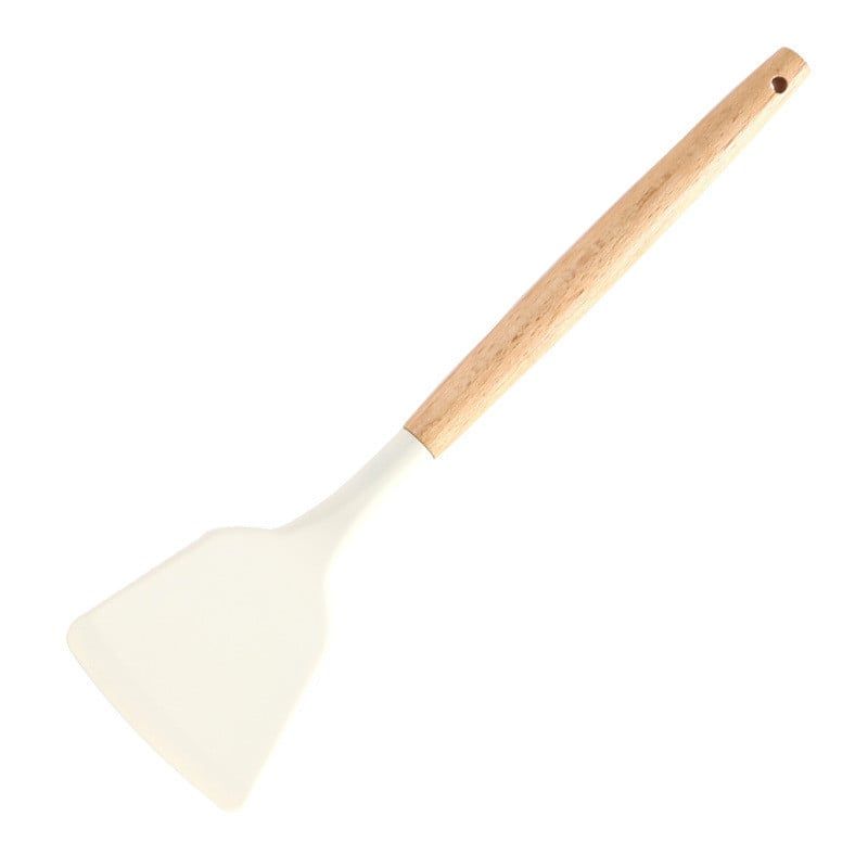  Bộ Xẻng Silicon Cán Gỗ Cao Cấp - Muỗng Canh, Xẻng Nấu Ăn Chịu Nhiệt, Không Trầy Chảo Chống Dính, Dụng Cụ Nhà Bếp [GIAO HÀNG 2-10 NGÀY | SỈ TỪ 2 TRIỆU | CÓ THỂ IN LOGO] 
