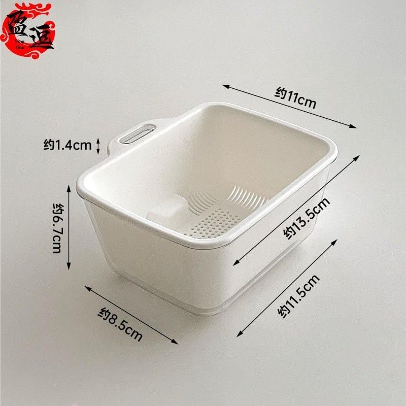  Giỏ Thoát Nước 2 Lớp Mini Bằng Nhựa - Rổ Rửa Trái Cây, Rau Củ, Vo Gạo Đa Năng Cho Nhà Bếp [GIAO HÀNG 2-10 NGÀY | SỈ TỪ 2 TRIỆU | CÓ THỂ IN LOGO] 