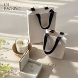  (HÀNG ĐẶT TRƯỚC) 10 Túi Giấy Cầm Tay Màu Trắng Đựng Trang Sức, Quà Tặng In Logo [GIAO HÀNG 2-10 NGÀY | SỈ TỪ 2 TRIỆU | CÓ THỂ IN LOGO] 