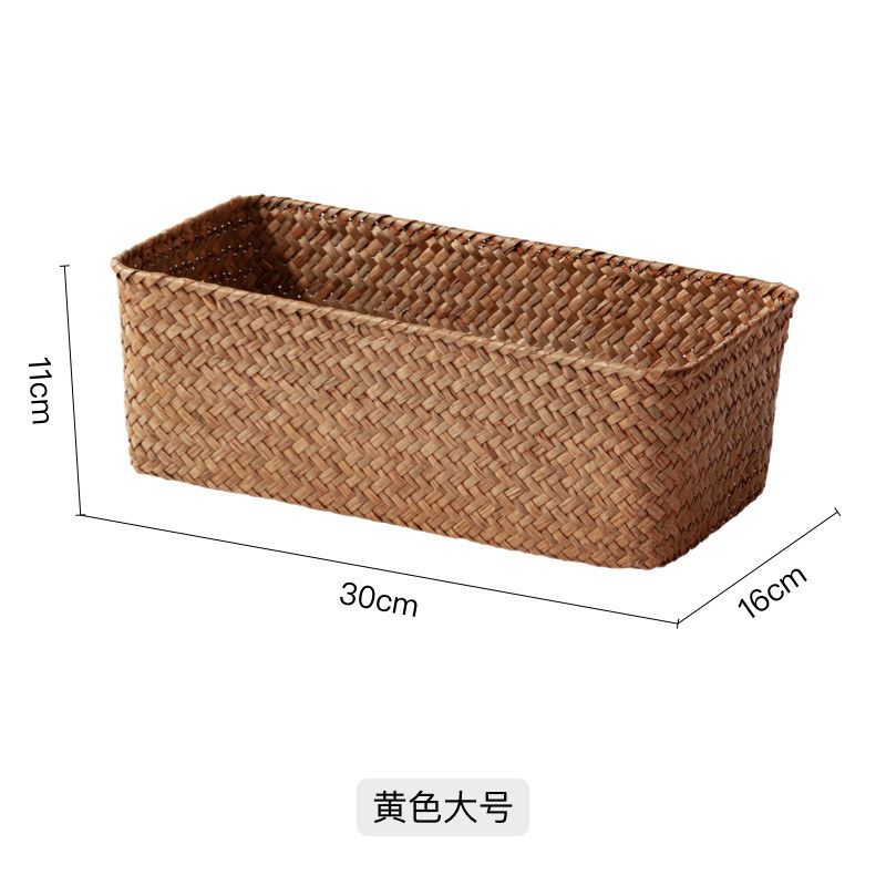  Giỏ Đựng Đồ Đan Mây Màu Vàng - Hộp Đựng Cỏ Biển Để Bàn Đa Năng, Trang Trí Phòng Khách, Nhà Bếp, Phong Cách Nhiệt Đới [GIAO HÀNG 2-10 NGÀY | SỈ TỪ 2 TRIỆU | CÓ THỂ IN LOGO] 