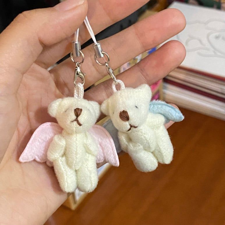  5 Chuỗi Điện Thoại Mini Angel Bear Trái Tim Màu Hồng, Xanh [GIAO HÀNG 2-10 NGÀY | SỈ TỪ 2 TRIỆU | CÓ THỂ IN LOGO] 