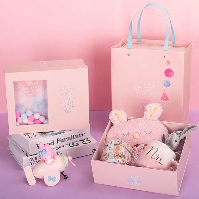  Hộp và Túi quà tông hồng dễ thương, hoàn hảo cho sinh nhật và kỷ niệm - Q1551 
