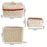  Túi Đựng Mỹ Phẩm Vải Cotton Màu Đỏ Hình Trái Tim - Túi Xách Đựng Đồ Trang Điểm, Phụ Kiện Du Lịch Dễ Thương, Xuất Khẩu [GIAO HÀNG 2-10 NGÀY | SỈ TỪ 2 TRIỆU | CÓ THỂ IN LOGO] 