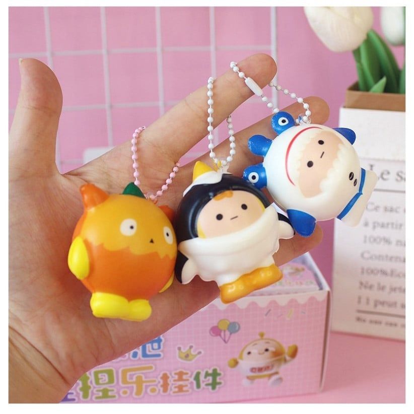  Móc khóa 3D dễ thương bằng cao su dẻo, phong cách sáng tạo cho túi xách PK698 