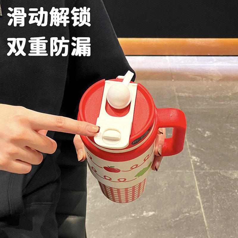 Cốc giữ nhiệt trên xe dung tích lớn họa tiết bông hoa phập phồng chống đá 