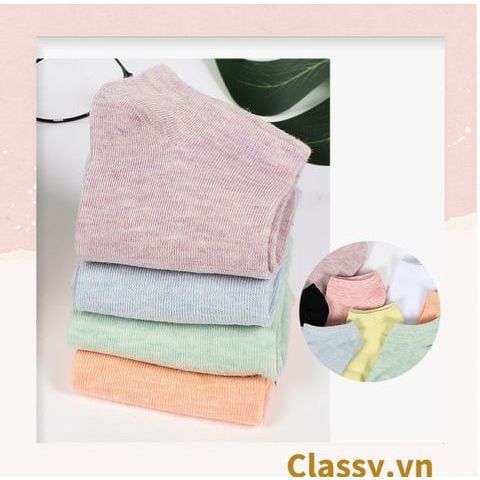  Combo 5 đôi Tất cotton, vớ cotton không cổ, phù hợp nhiều loại giày dép G1407 