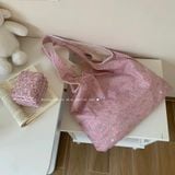  Túi Vải Bông Họa Tiết Nơ, Hoa Màu Tím, Hồng - Túi Mua Sắm Siêu Thị Gấp Gọn, Thân Thiện Môi Trường, Dung Tích Lớn [GIAO HÀNG 2-10 NGÀY | SỈ TỪ 2 TRIỆU | CÓ THỂ IN LOGO] 