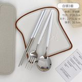  Bộ Dao Kéo Thìa Nĩa Đũa Inox 3 Món - Bộ Dụng Cụ Ăn Uống Cá Nhân Tiện Lợi, Dùng Cho Học Sinh, Người Lớn, Văn Phòng [GIAO HÀNG 2-10 NGÀY | SỈ TỪ 2 TRIỆU | CÓ THỂ IN LOGO] 