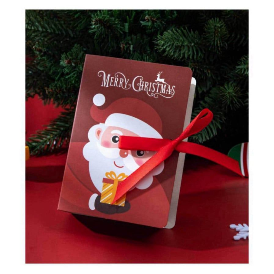  Bộ 5 Hộp quà Giáng Sinh Classy - Hình Ông Già Noel với Ruy băng 8x4,5x12cm Q766 