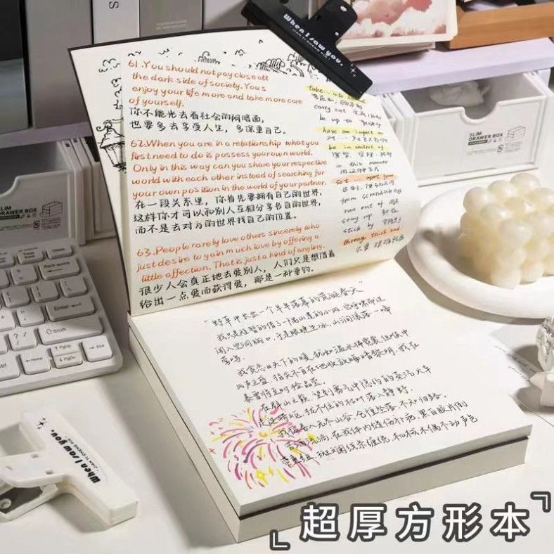  ```(ĐẶT TRƯỚC) Bộ 10 Giấy Kraft Trắng, Sổ Nháp Gạch Vuông Nhỏ, Thẻ Đen Có Thể Lật, Sổ Ghi Chép Học Tập Màu Sắc Đơn Giản` 