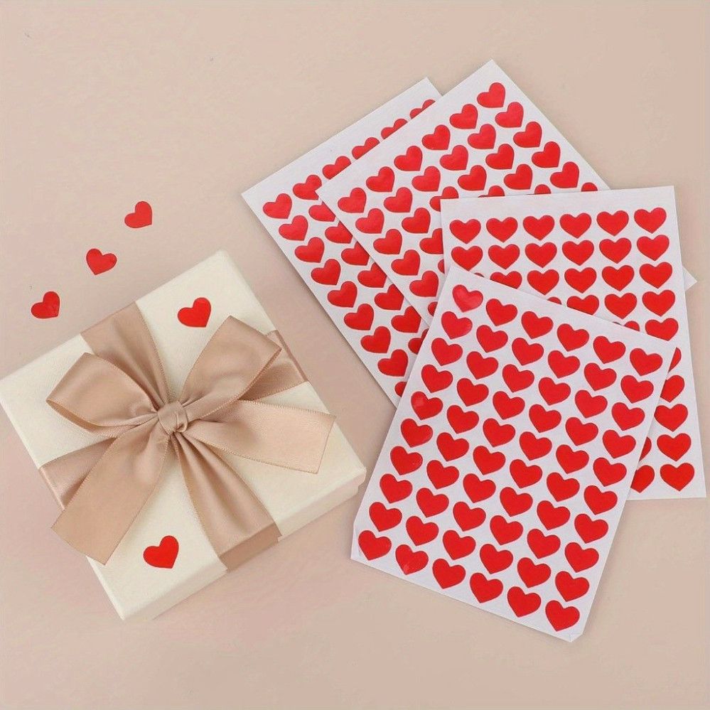  ```Bộ 6 Set 16 Tem Trái Tim Dễ Thương Dùng Cho Bánh Handmade và Quà Tặng, Thiệp, Túi Giấy Q680``` 