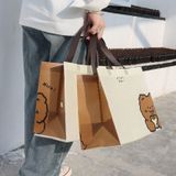  Bộ 10 túi vải không dệt hình chú gấu đáng yêu, tiện lợi cho quà tặng và shopping! 