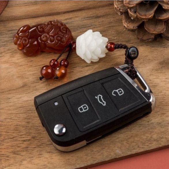  Móc Khóa Phong Thủy Tỳ Hưu Đá Thạch Anh - Biểu Tượng May Mắn Cho Chìa Khóa, Điện Thoại, Sổ Tay PK1420 