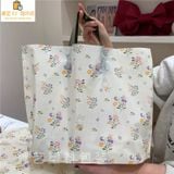  Túi Xách Tay Đựng Quần Áo Họa Tiết Hoa Màu Be Sang Trọng Làm Quà Tặng 