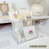  Hộp Bút Acrylic Trong Suốt 3 Ngăn - Hộp Đựng Bút Để Bàn Đa Năng, Văn Phòng Phẩm Phong Cách Đơn Giản [GIAO HÀNG 2-10 NGÀY | SỈ TỪ 2 TRIỆU | CÓ THỂ IN LOGO] 