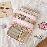  Túi Đựng Mỹ Phẩm Dung Tích Lớn 3 Ngăn - Túi Xách Tay Cho Nữ, Phụ Kiện Du Lịch, Đi Học, Làm Việc [GIAO HÀNG 2-10 NGÀY | SỈ TỪ 2 TRIỆU | CÓ THỂ IN LOGO] 