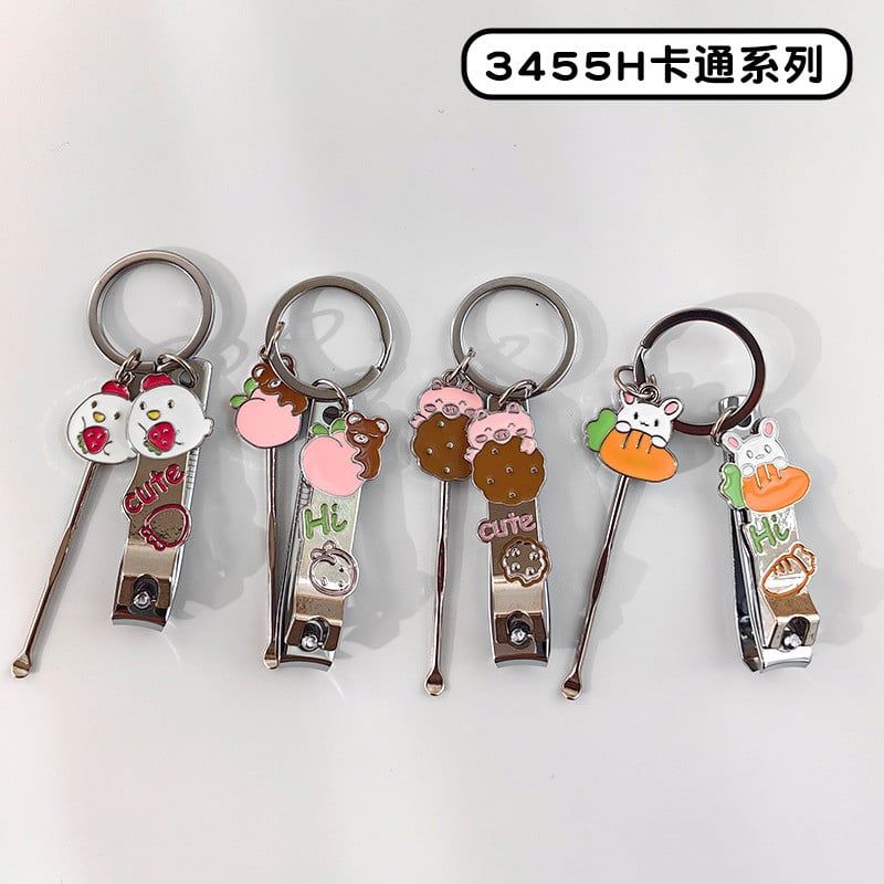  Móc Khóa Bấm Móng Tay Kèm Tăm Bông Ngoáy Tai - Phụ Kiện Treo Dễ Thương Hình Động Vật, Đồ Trang Trí Cho Nữ [GIAO HÀNG 2-10 NGÀY | SỈ TỪ 2 TRIỆU | CÓ THỂ IN LOGO] 