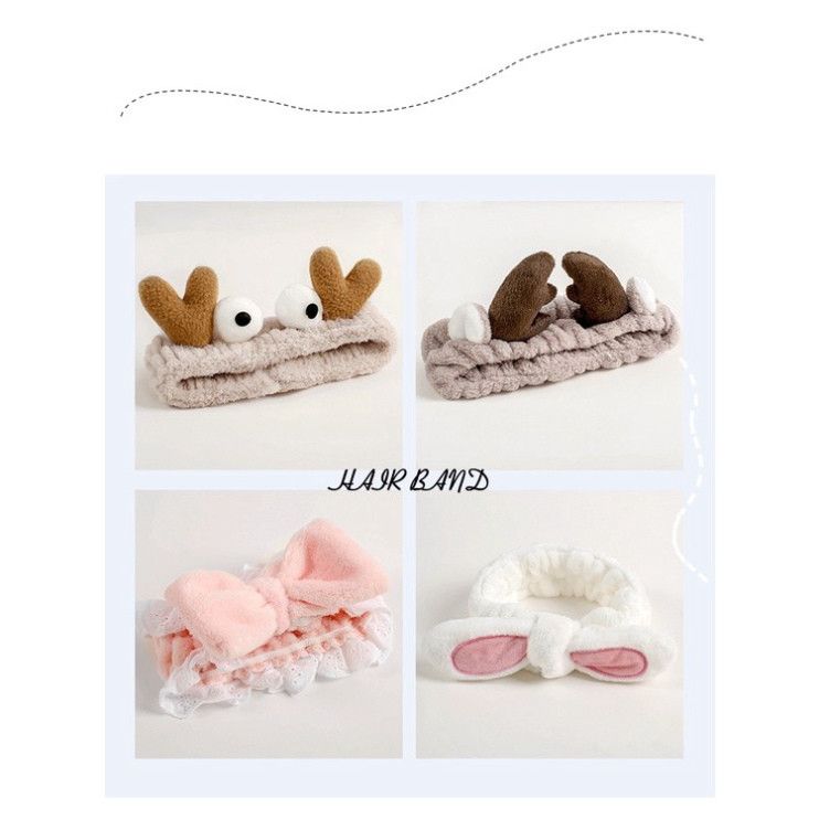  COMBO 10 Băng Đô Rửa Mặt Và Băng Đô Cài Tóc Hình tuần lộc, sừng hươu, cua cực cute PK746 