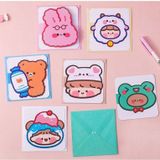  Mix 6 chiếc Q941 Thiệp dễ thương 9.3CM | Chúc mừng 20-11, Sinh Nhật, Lễ Hội, Tình Yêu với hình vẽ hoạt hình