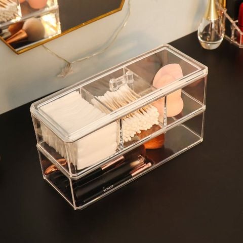  Hộp Đựng Đồ Để Bàn Acrylic Trong Suốt Hình Chữ Nhật Chống Bụi Đựng Bút, Văn Phòng Phẩm [GIAO HÀNG 2-10 NGÀY | SỈ TỪ 2 TRIỆU | CÓ THỂ IN LOGO] 