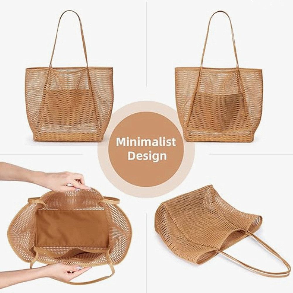  Túi Lưới Nylon Gấp Gọn Đi Biển - Túi Xách Tay, Túi Đeo Chéo Mùa Hè Dành Cho Nữ, Phụ Kiện Du Lịch Ngoài Trời [GIAO HÀNG 2-10 NGÀY | SỈ TỪ 2 TRIỆU | CÓ THỂ IN LOGO] 
