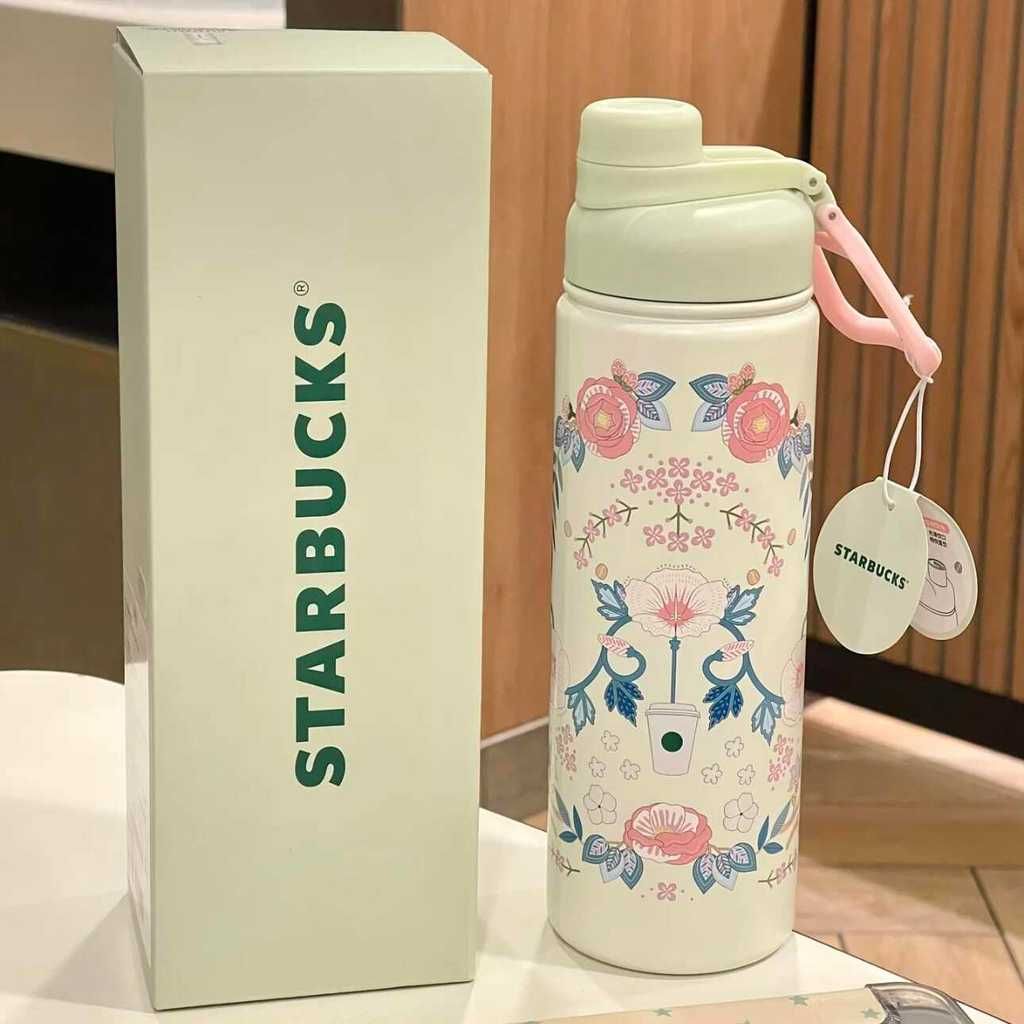  Cốc starbucks hoa mùa xuân phong cách quốc gia kính cách nhiệt thép không gỉ 