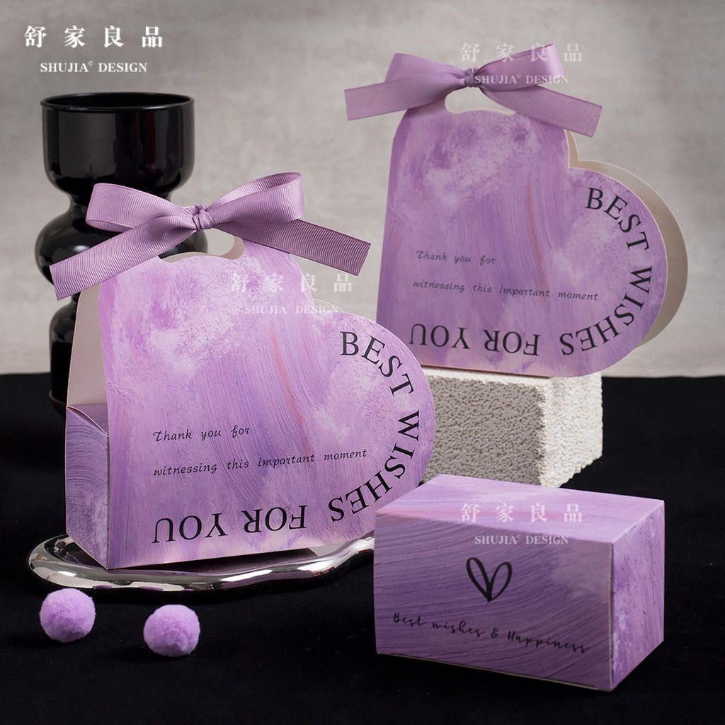  Hộp kẹo cưới màu đỏ hồng cao cấp hộp quà tặng đám cưới số lượng lớn 