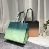  Túi tote vải không dệt gradient dày dặn, túi mua sắm shop thời trang nữ 