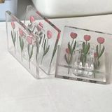  Kẹp giấy Acrylic trong suốt hình hoa tulip – Giải pháp thông minh cho văn phòng phẩm PK937 